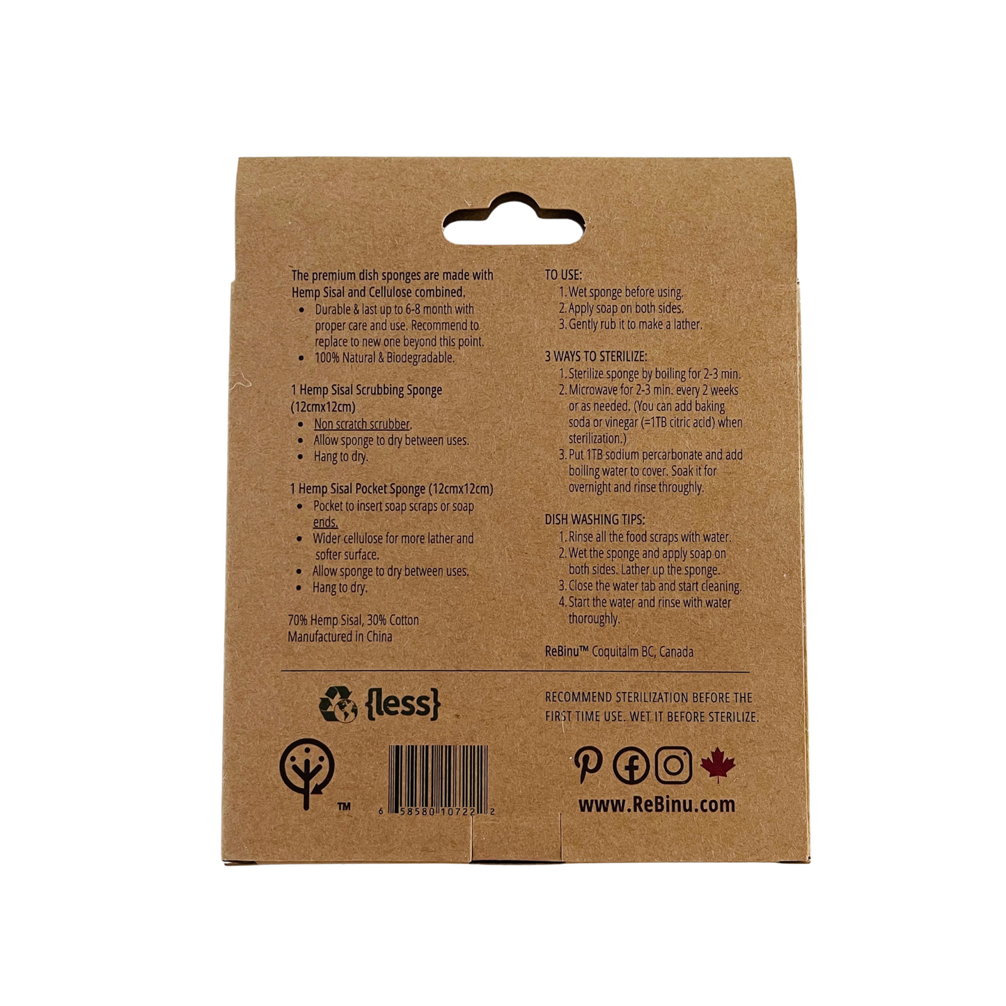 ReBinu™ Sustainable All Natural Sponge (2 pieces)